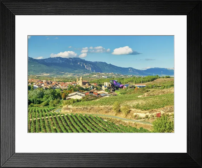 Framed Print : Marques de Riscal Hotel & Vineyard designed by Frank Gehry, Elciego, Rioja Region, Alava Province, Spain Framed Print : Marques de Riscal Hotel & Vineyard designed by Frank Gehry, Elciego, Rioja Region, Alava Province, Spain
