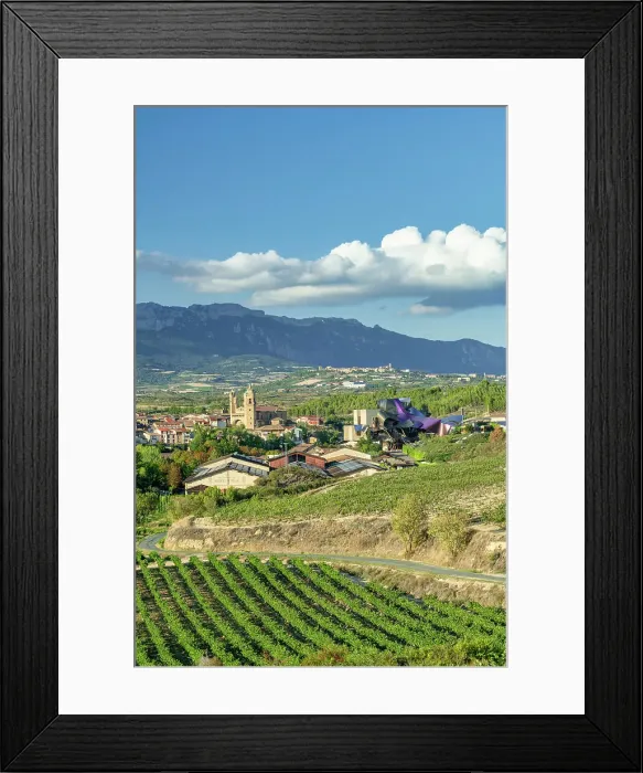 Framed Print : Marques de Riscal Hotel & Vineyard designed by Frank Gehry, Elciego, Rioja Region, Alava Province, Spain Framed Print : Marques de Riscal Hotel & Vineyard designed by Frank Gehry, Elciego, Rioja Region, Alava Province, Spain