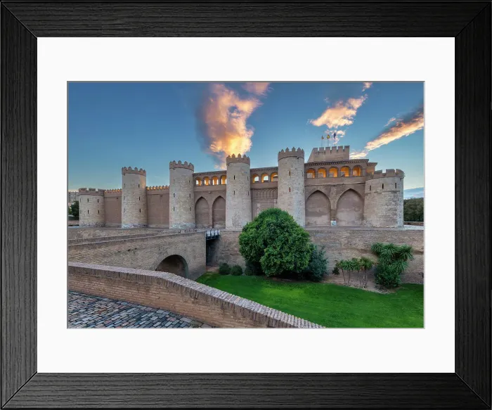 Framed Print : Aljaferia Palace at Sunset, Zaragoza, Aragon, Spain Framed Print : Aljaferia Palace at Sunset, Zaragoza, Aragon, Spain