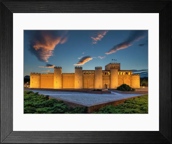 Framed Print : Aljaferia Palace at Dusk, Zaragoza, Aragon, Spain Framed Print : Aljaferia Palace at Dusk, Zaragoza, Aragon, Spain