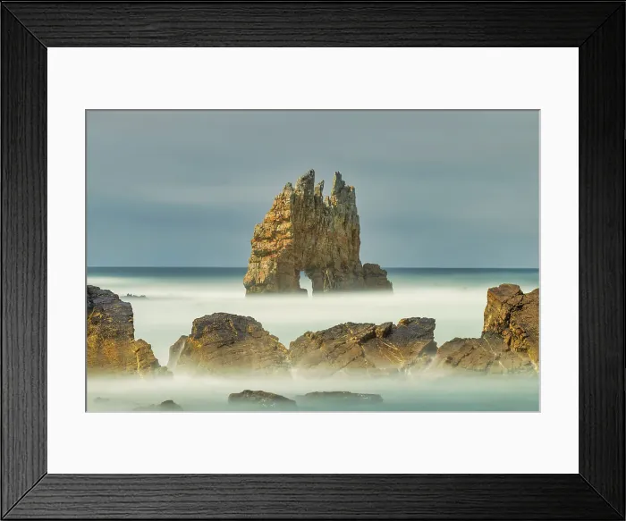 Framed Print : Arched Sea Stack at Playa de Portizuelo, Luarca, Asturias, Spain Framed Print : Arched Sea Stack at Playa de Portizuelo, Luarca, Asturias, Spain