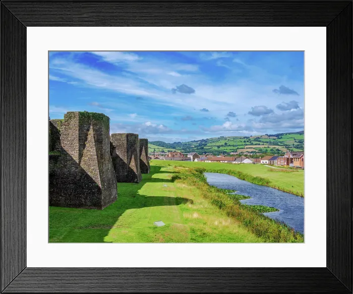 Framed Print : Caerphilly Castle and Moat, Caerphilly, Wales, United Kingdom Framed Print : Caerphilly Castle and Moat, Caerphilly, Wales, United Kingdom