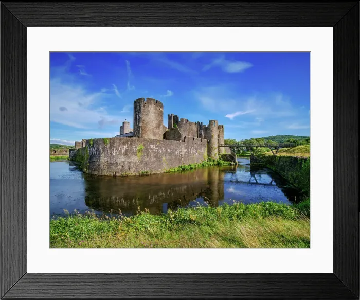 Framed Print : Caerphilly Castle and Moat, Caerphilly, Wales, United Kingdom Framed Print : Caerphilly Castle and Moat, Caerphilly, Wales, United Kingdom