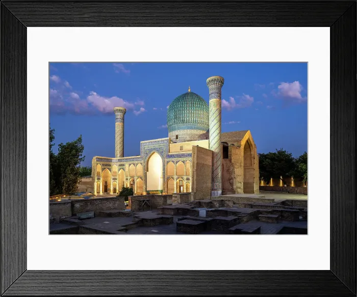 Framed Print : Gur-e-Amir mausoleum, Samarkand, Uzbekistan