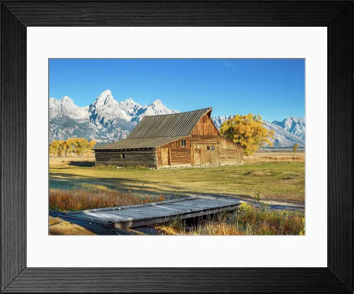 Framed Print : Early Morning, Moulton Barn, Mormon Row, Historic District in Autumn, Fall Foliage with Grand Teton Mountain Range in the Background Grand Teton National Park Wyoming, USA Framed Print : Early Morning, Moulton Barn, Mormon Row, Historic District in Autumn, Fall Foliage with Grand Teton Mountain Range in the Background Grand Teton National Park Wyoming, USA