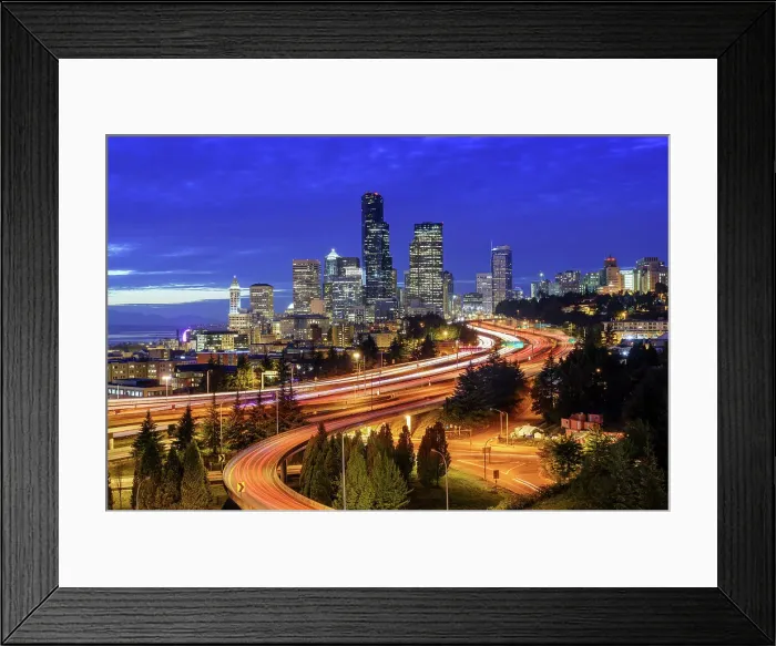 Framed Print : Seattle Skyline at Night Seattle, Washington State, USA Framed Print : Seattle Skyline at Night Seattle, Washington State, USA