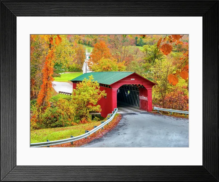 Framed Print : Arlington Covered Bridge, Arlington, Vermont, New England, USA Framed Print : Arlington Covered Bridge, Arlington, Vermont, New England, USA