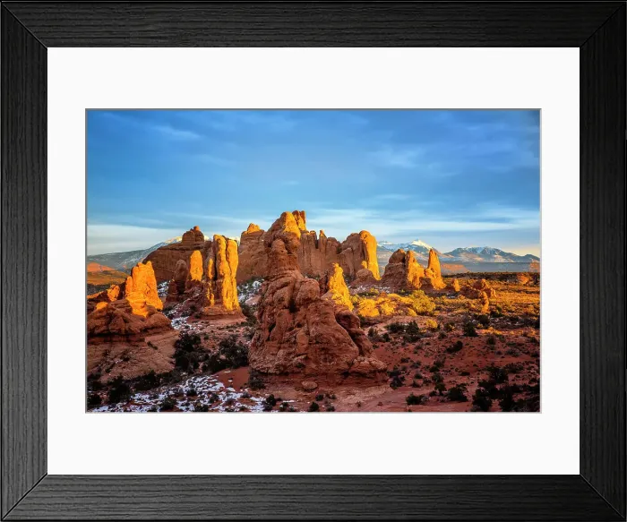 Framed Print : Desert Landscape sunset, Arches National Park, Utah, USA