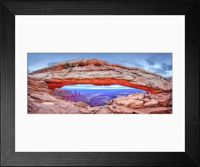 Framed Print : Mesa Arch with an incoming storm, view to canyon and washerwoman Arch, Island in the Sky District Canyonlands National Park, Utah, USA Framed Print : Mesa Arch with an incoming storm, view to canyon and washerwoman Arch, Island in the Sky District Canyonlands National Park, Utah, USA
