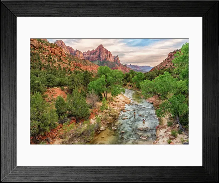 Framed Print : The Watchman Mountain view and the Virgin River, Zion National Park, Utah, USA