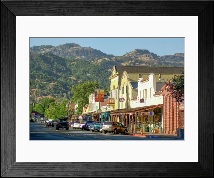 Framed Print : Downtown Calistoga, Napa Valley, California, United States of America Framed Print : Downtown Calistoga, Napa Valley, California, United States of America