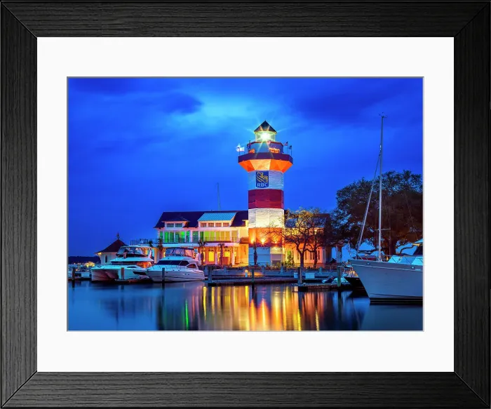 Framed Print : Lighthouse, Harbour Town, Sea Pines Hilton Head Island, South Carolina, USA