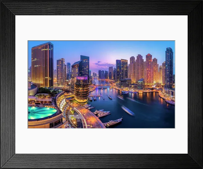 Framed Print : Dubai Marina, Dubai, United Arab Emirates