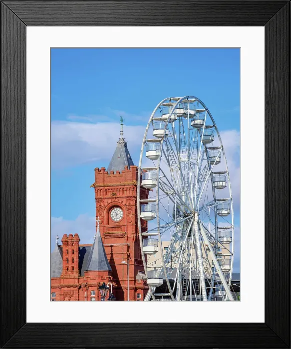 Framed Print : View towards Ferris Wheel and Pierhead Building, Cardiff, Wales, United Kingdom Framed Print : View towards Ferris Wheel and Pierhead Building, Cardiff, Wales, United Kingdom