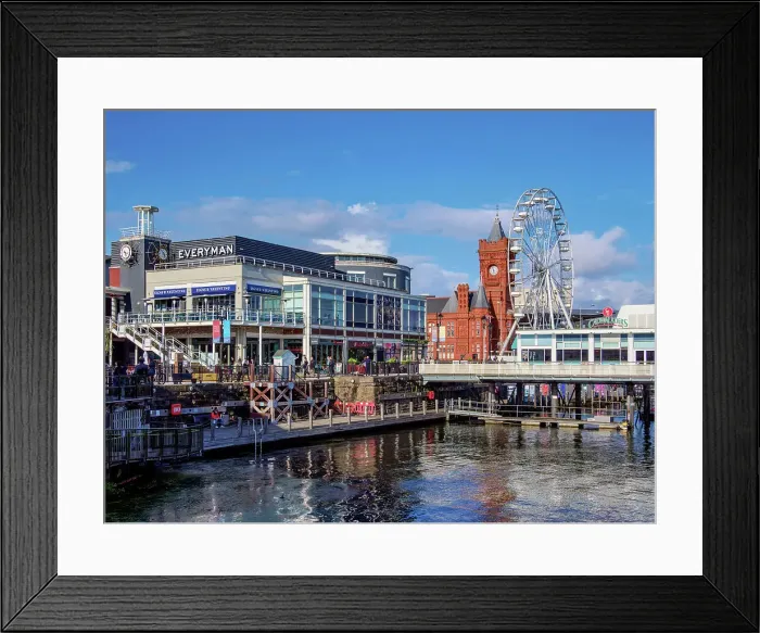 Framed Print : View towards Ferris Wheel and Pierhead Building, Cardiff, Wales, United Kingdom Framed Print : View towards Ferris Wheel and Pierhead Building, Cardiff, Wales, United Kingdom