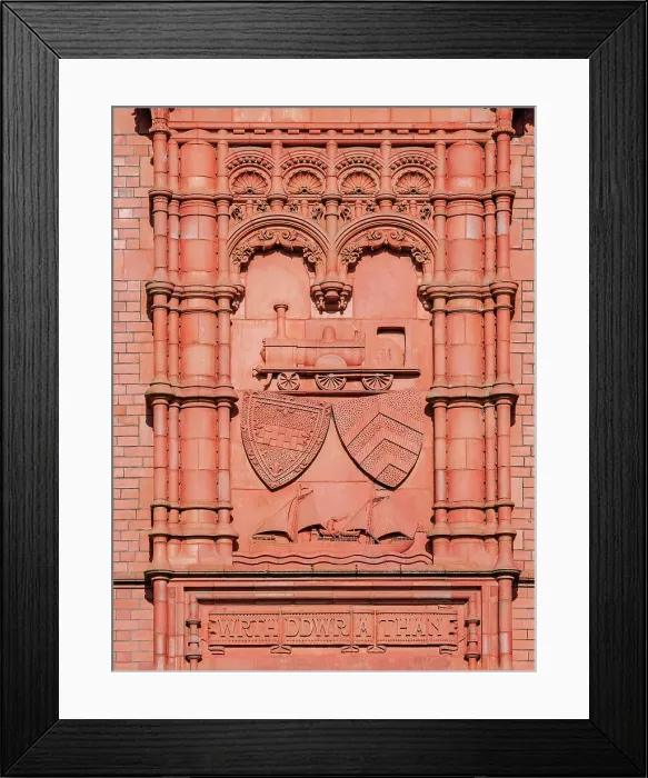 Framed Print : Pierhead Building, terracotta panel detailed view, Cardiff, Wales, United Kingdom Framed Print : Pierhead Building, terracotta panel detailed view, Cardiff, Wales, United Kingdom
