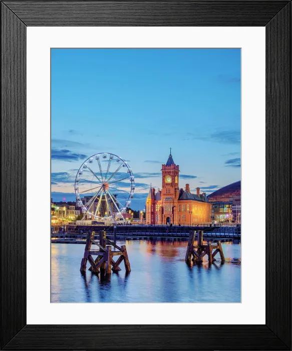 Framed Print : View over Cardiff Bay towards Pierhead Building at dusk, Cardiff, Wales, United Kingdom Framed Print : View over Cardiff Bay towards Pierhead Building at dusk, Cardiff, Wales, United Kingdom