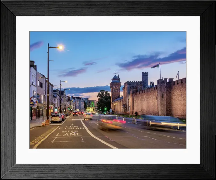 Framed Print : Cardiff Castle at dusk, Cardiff, Wales, United Kingdom Framed Print : Cardiff Castle at dusk, Cardiff, Wales, United Kingdom