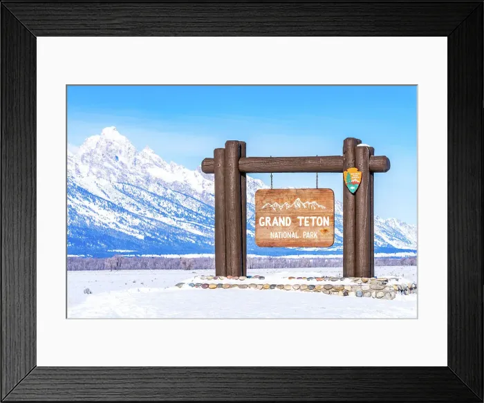 Framed Print : Sign of the Beginning Grand Teton National Park, Wyoming, USA