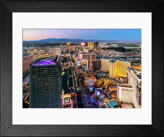 Framed Print : Aerial View of Skyline, Strip at Night, Las Vegas, Nevada, USA Framed Print : Aerial View of Skyline, Strip at Night, Las Vegas, Nevada, USA