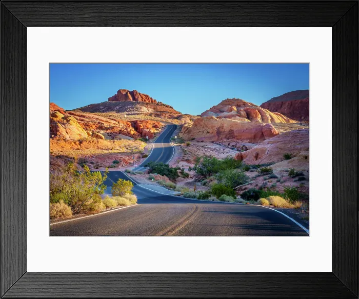 Framed Print : Road View, Rock Formations, Valley of Fire State Park Las Vegas, Nevada, USA