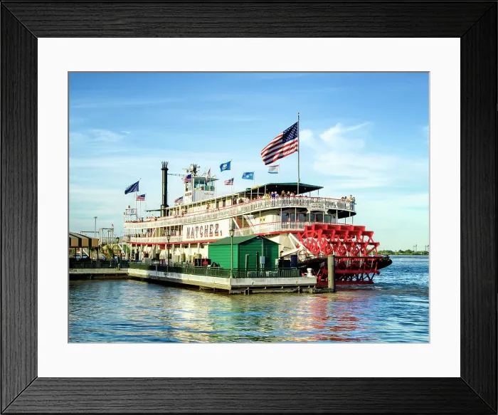 Framed Print : Natchez Steamboat at the Mississippi River and Boardwalk, New Orleans, Louisiana, USA Framed Print : Natchez Steamboat at the Mississippi River and Boardwalk, New Orleans, Louisiana, USA