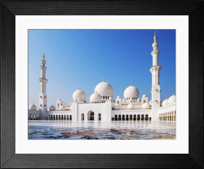 Framed Print : Sheikh Zayed Grand Mosque, Abu Dhabi, United Arab Emirates