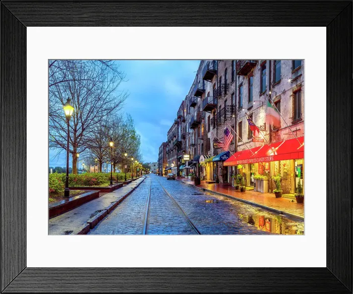 Framed Print : River Street Savannah, Georgia, USA