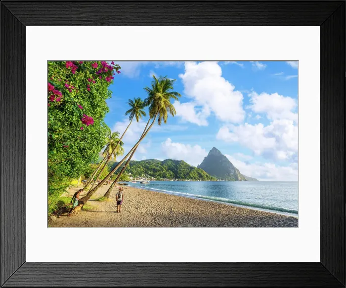 Framed Print : Soufriere Beach Park and bay at sunset Soufriere, Saint Lucia Framed Print : Soufriere Beach Park and bay at sunset Soufriere, Saint Lucia