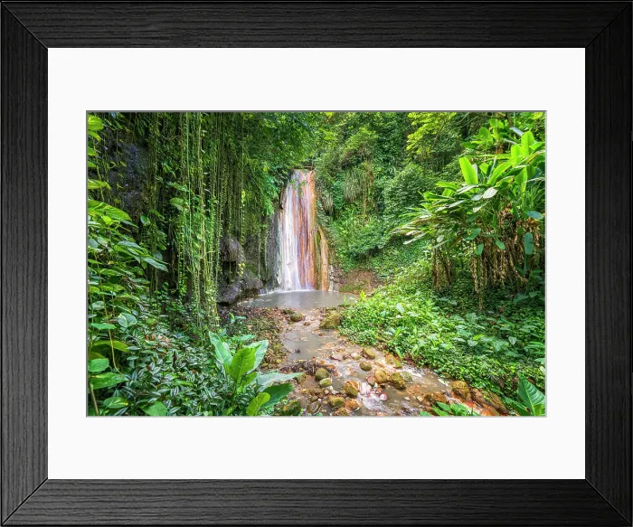 Framed Print : Diamond Waterfall and Botanical Garden Soufriere, Saint Lucia