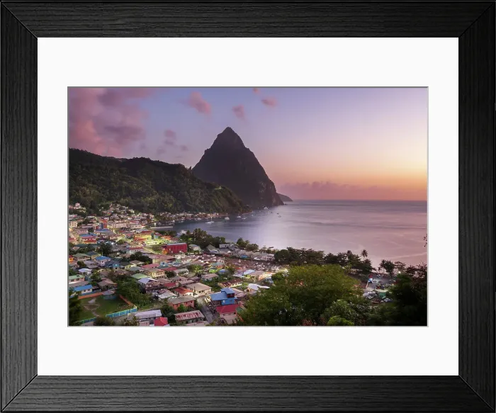 Framed Print : twilight Piton Mountain Views Soufriere, Saint Lucia Framed Print : twilight Piton Mountain Views Soufriere, Saint Lucia