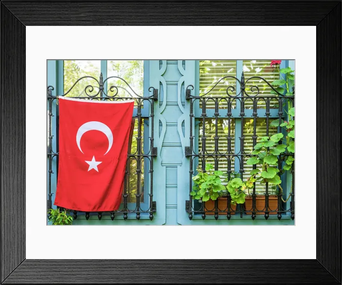 Framed Print : House adorned with Turkish flag, Kuzguncuk neighborhood, Uskudar, Istanbul, Turkey Framed Print : House adorned with Turkish flag, Kuzguncuk neighborhood, Uskudar, Istanbul, Turkey