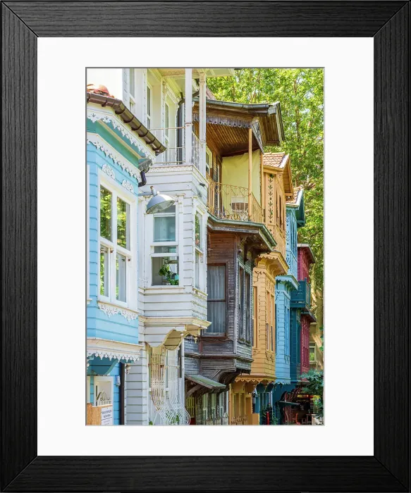 Framed Print : Colorful houses in Kuzguncuk neighborhood, Uskudar, Istanbul, Turkey