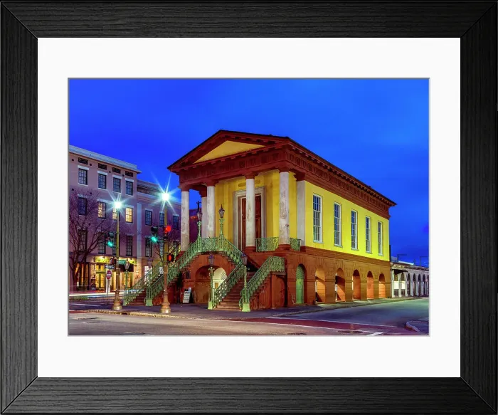 Framed Print : Market Hall, illuminated, Dusk Charleston, South Carolina, USA