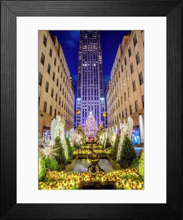 Framed Print : Rockefeller Center with Christmas Tree and Angels, Manhattan, New York City, New York, USA Framed Print : Rockefeller Center with Christmas Tree and Angels, Manhattan, New York City, New York, USA