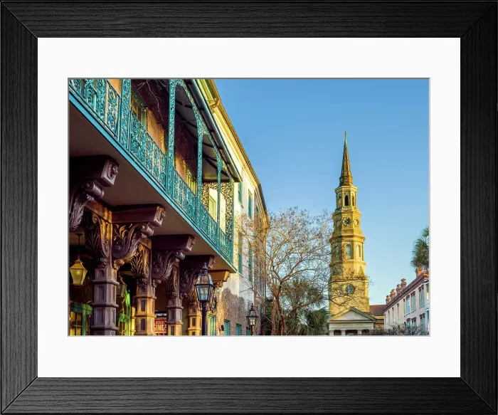 Framed Print : St.Philips Church and Dock Theatre, French Quarter Charleston, South Carolina, USA Framed Print : St.Philips Church and Dock Theatre, French Quarter Charleston, South Carolina, USA