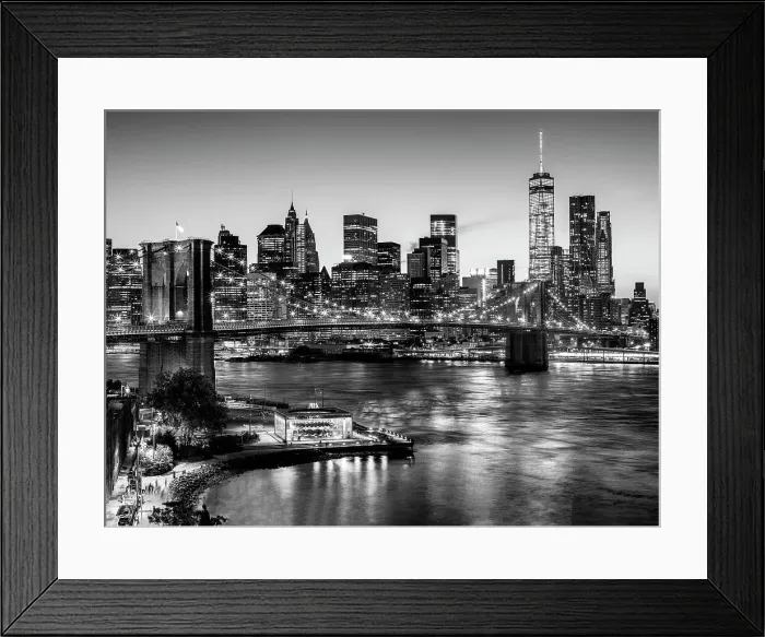 Framed Print : Brooklyn Bridge and Manhattan New York City, New York, USA