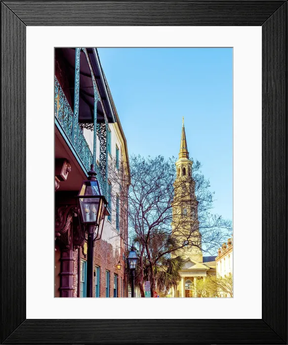 Framed Print : St.Philips Church and Dock Theatre, French Quarter Charleston, South Carolina, USA Framed Print : St.Philips Church and Dock Theatre, French Quarter Charleston, South Carolina, USA