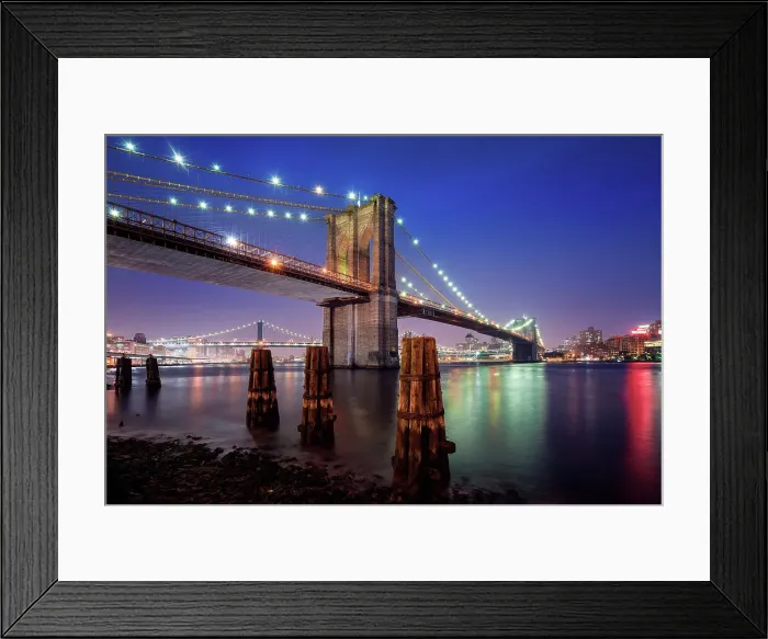Framed Print : Brooklyn Bridge and Manhtattan Bridges, Manhattan New York City, New York, USA Framed Print : Brooklyn Bridge and Manhtattan Bridges, Manhattan New York City, New York, USA