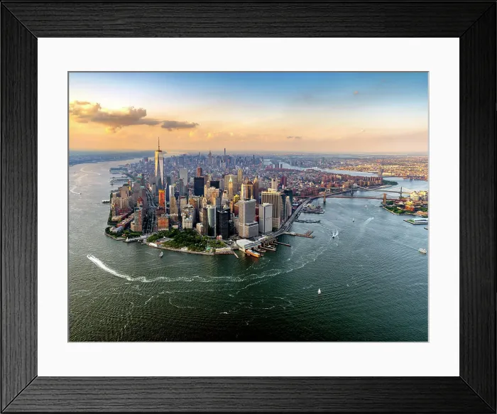 Framed Print : One World Tradecenter, Freedomtower Aerial View over New York City Manhattan, New York, USA Framed Print : One World Tradecenter, Freedomtower Aerial View over New York City Manhattan, New York, USA