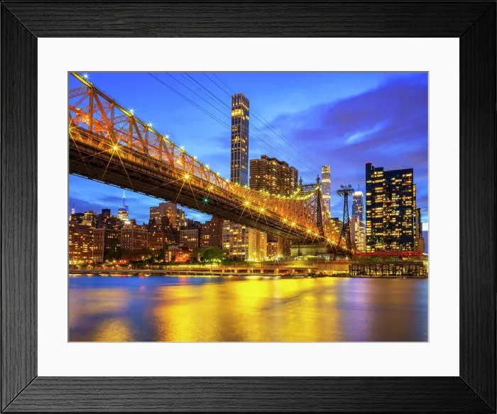 Framed Print : Manhattan Skyline and Queensboro Bridge at Twilight New York City, USA Framed Print : Manhattan Skyline and Queensboro Bridge at Twilight New York City, USA