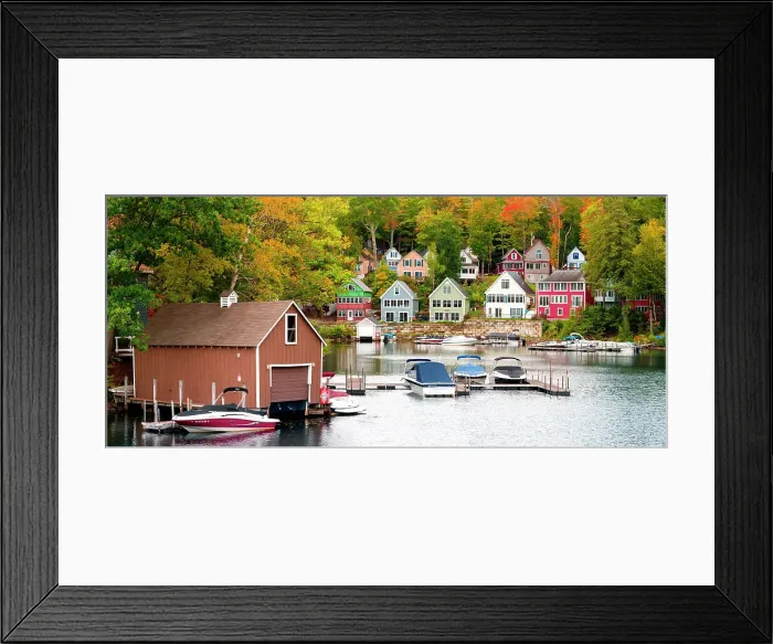 Framed Print : Colorful homes along Lake Winnipesaukee, New Hampshire, New England, USAlake Framed Print : Colorful homes along Lake Winnipesaukee, New Hampshire, New England, USAlake