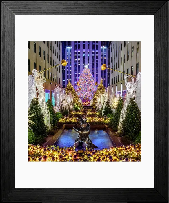 Framed Print : Rockefeller Center with Christmas Tree and Angels, Manhattan, New York City, New York, USA Framed Print : Rockefeller Center with Christmas Tree and Angels, Manhattan, New York City, New York, USA
