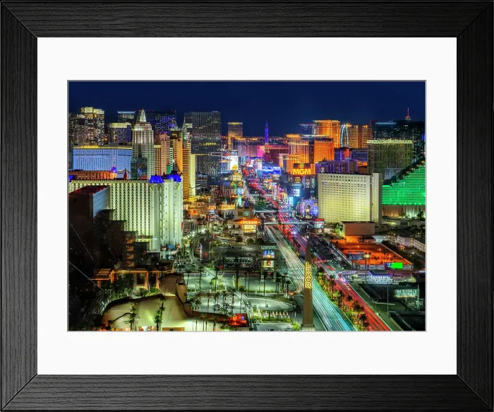 Framed Print : Las Vegas Strip View, Skyline, illuminated Las Vegas, Nevada, USA Framed Print : Las Vegas Strip View, Skyline, illuminated Las Vegas, Nevada, USA