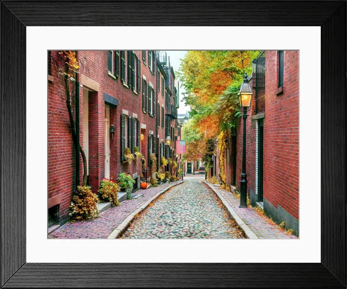 Framed Print : Acorn Street, Beacon Hill, Boston, Massachusetts, USA