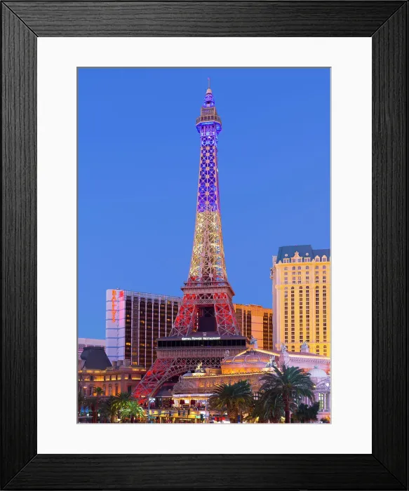 Framed Print : Eiffel Tower of the Paris Hotel, Las Vegas Strip View, Skyline, illuminated Las Vegas, Nevada, USA Framed Print : Eiffel Tower of the Paris Hotel, Las Vegas Strip View, Skyline, illuminated Las Vegas, Nevada, USA