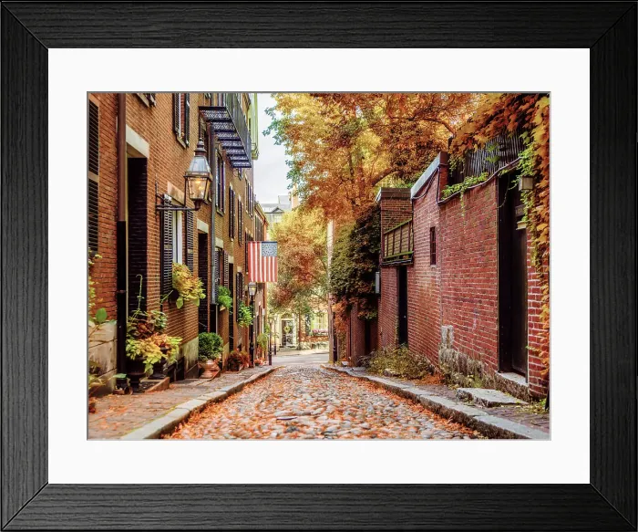 Framed Print : Acorn Street, Beacon Hill, Boston, Massachusetts, USA Framed Print : Acorn Street, Beacon Hill, Boston, Massachusetts, USA