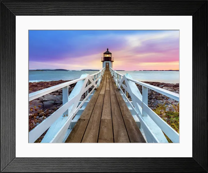 Framed Print : Sunset at Marshall Point Lighthouse, Gulf of Maine, Clyde Maine, New England, USA Framed Print : Sunset at Marshall Point Lighthouse, Gulf of Maine, Clyde Maine, New England, USA
