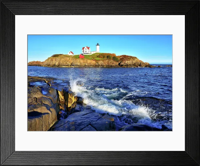 Framed Print : Cape Neddick, Nubble Lighthouse, York, Maine, New England, USA Framed Print : Cape Neddick, Nubble Lighthouse, York, Maine, New England, USA