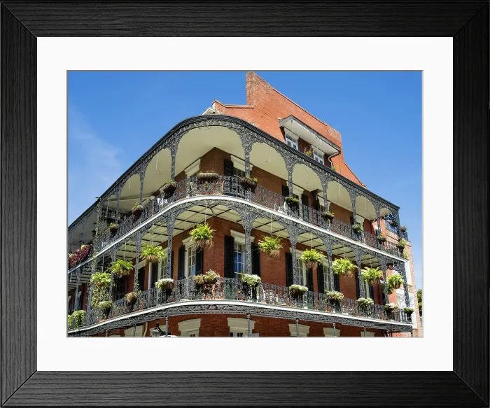 Framed Print : Historic Architecture in Royal Street, French Quarter, New Orleans, Louisiana, USA